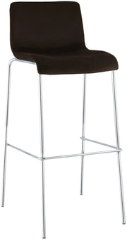 Sgabello Hover Velluto Base a Quattro Gambe Cromata marrone