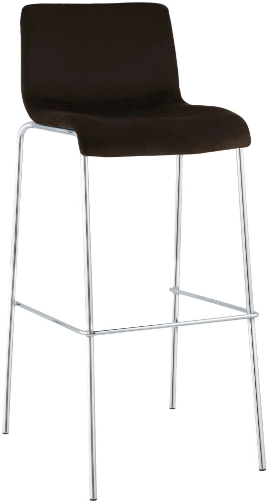Sgabello Hover Velluto Base a Quattro Gambe Cromata marrone