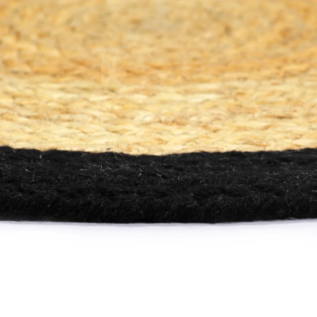 Tovagliette 6 pz Naturale e Nero 38 cm in Juta e Cotone CFW1580515