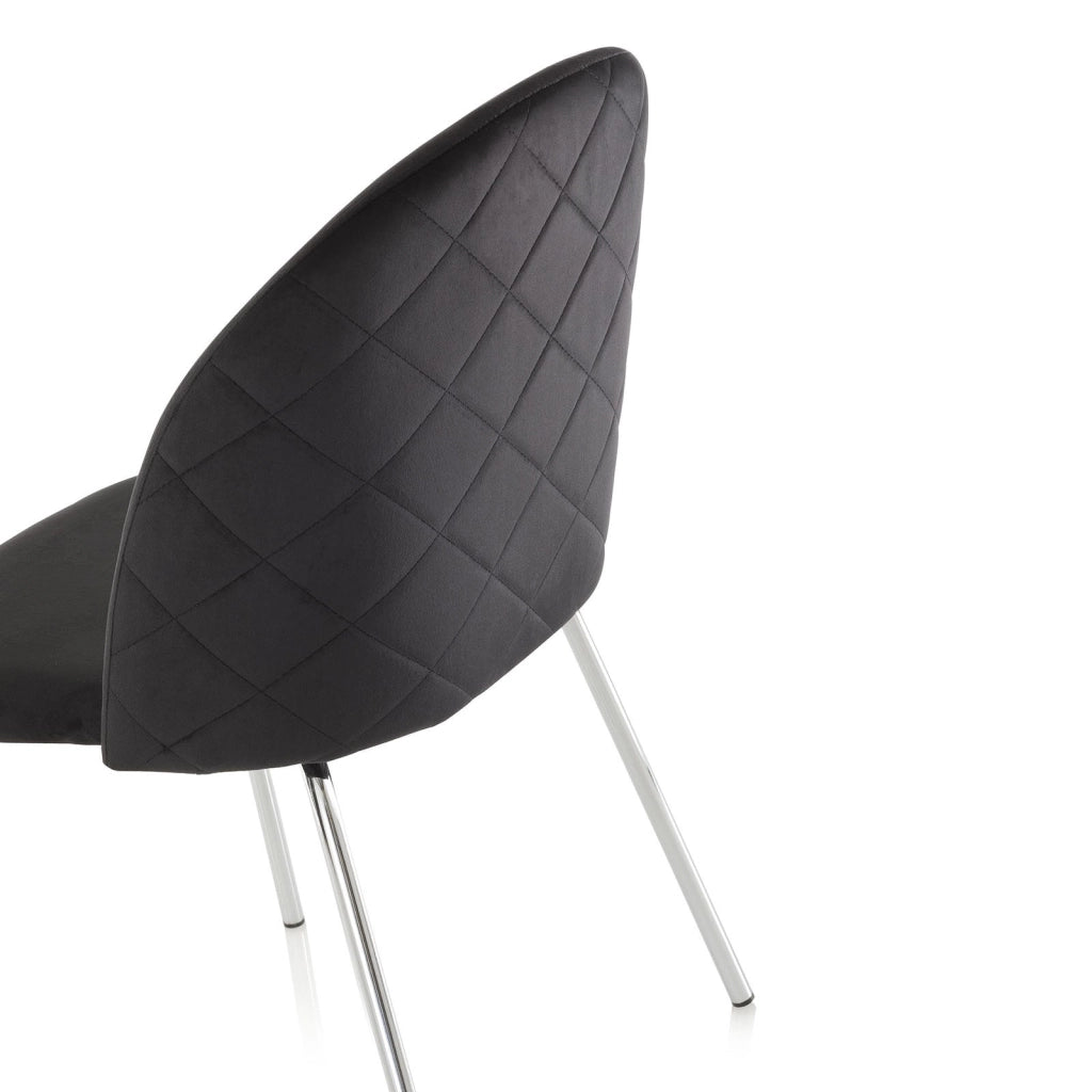 Set 2 Sedie 45x47x85 cm in Velluto Nero