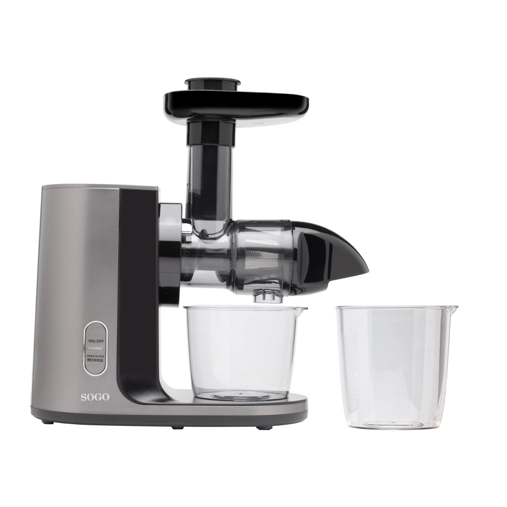 Estrattore di succo a freddo 150W con funzione inversa, sistema a bassa velocità 85-115 rpm con doppio contenitore - Sogo