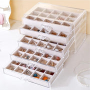 Organizzatore di Orecchini Premium - Scatola di Conservazione con 3 Comparti e 45 Raggi - Organizzatore di Accessori per Orecchini - Piatti in Velluto - Conservazione per Donne e Ragazze