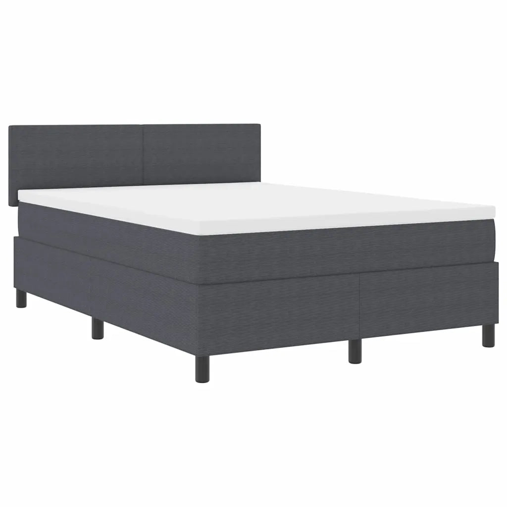Letto a molle con testiera Grigio Scuro e Bianco 140 x 200 cm 3337516