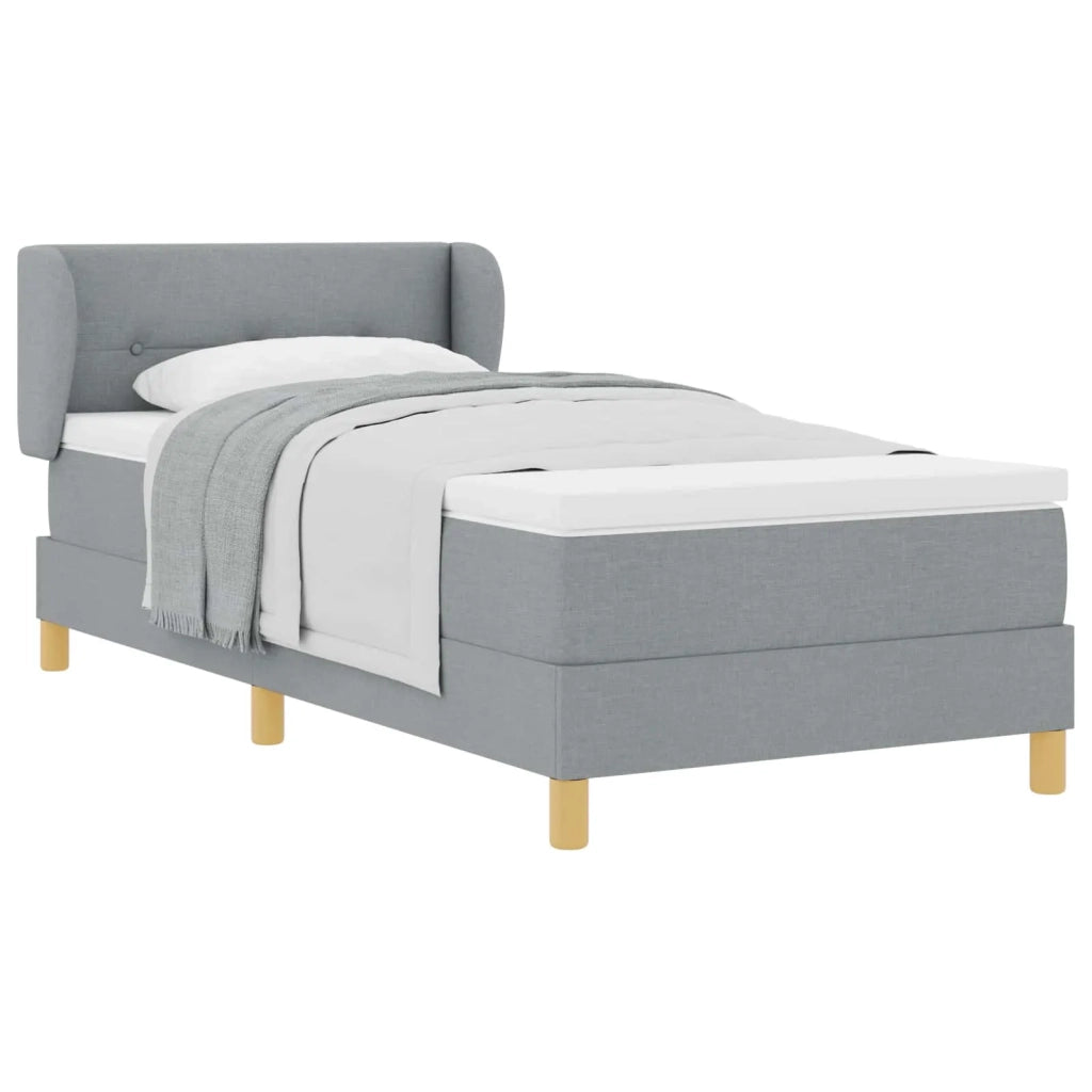 Letto a molle con materasso Grigio chiaro 100 x 200 cm Tessuto 3340199