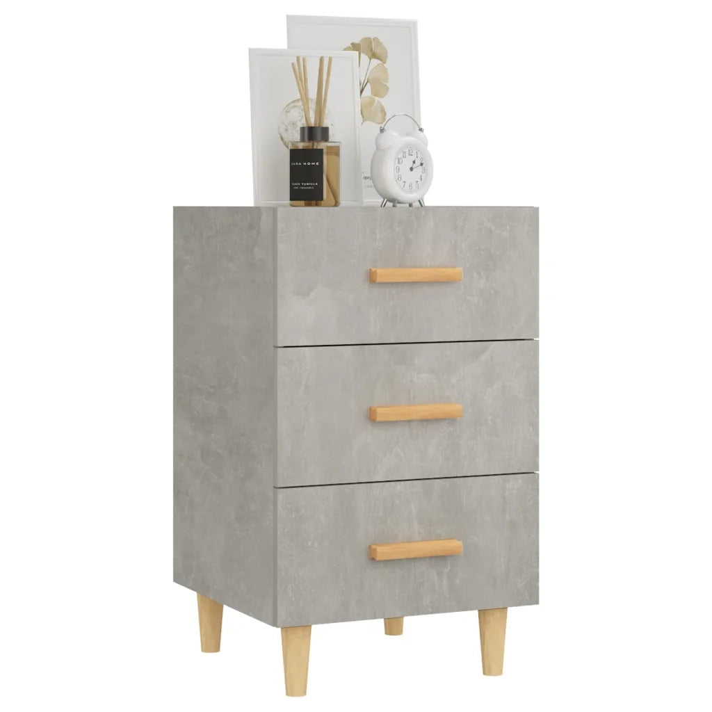 Comodino | Armadio da Notte | Mobiletto da notte Grigio Cemento 40x40x66 cm in Legno Multistrato