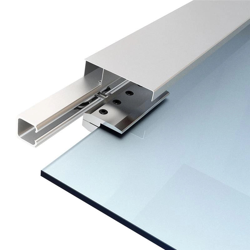 PORTA SCORREVOLE IN VETRO SATINATO CON 4 STRISCE TRASPARENTI, 102.5X205CM