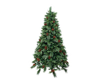 Albero di Natale Artificiale 240 cm Rami Pigna del Gargano Verde con Pigne