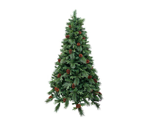 Albero di Natale Artificiale 210 cm Rami Pigna del Gargano Verde con Pigne