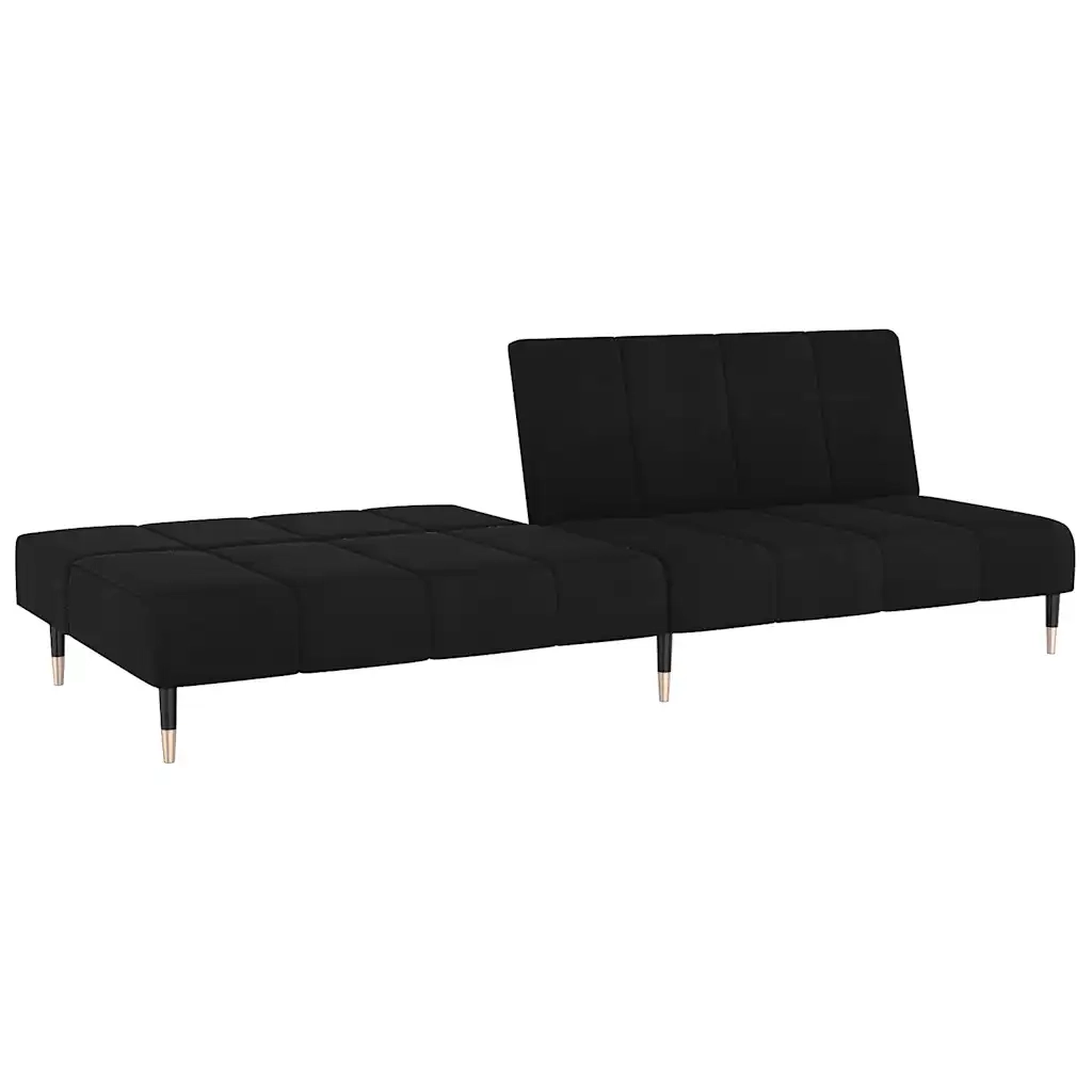 Divano Letto a 2 Posti Nero in Velluto 375880