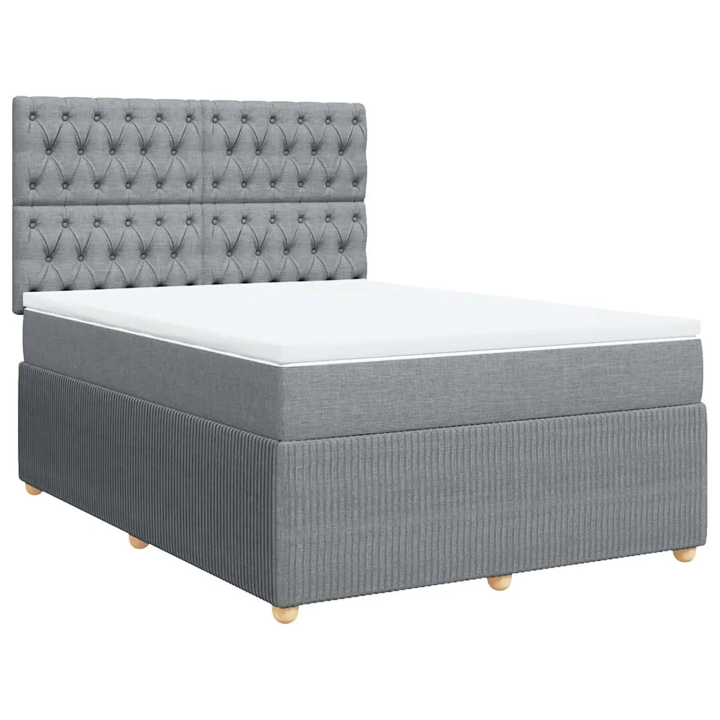 Giroletto a Molle con Materasso Grigio Chiaro 160x200cm Tessuto