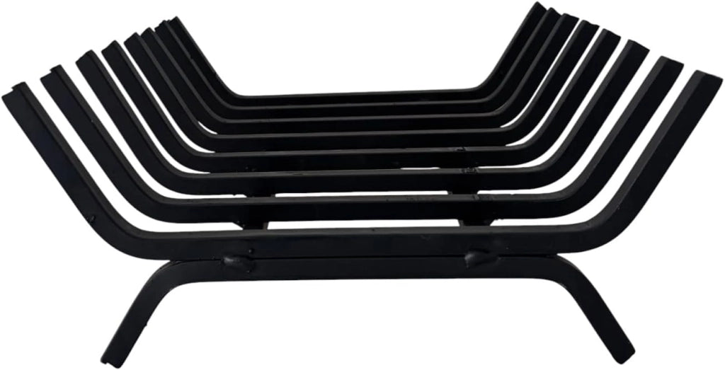 Portalegna in Ferro per Camino, 40x35x16 cm, Nero, Struttura Robusta 12 mm, Made in Italy