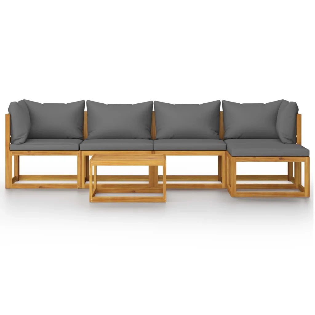 Set Divani da Giardino 6 pz con Cuscini in Massello di Acacia 3057605