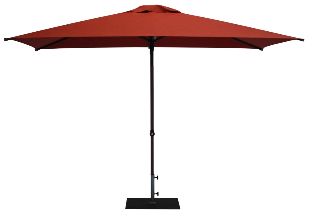 Ombrellone da Giardino 3x2 m Palo Ø38 mm in Alluminio Effetto Legno Tessuto Olefin Trend Wood Terracotta