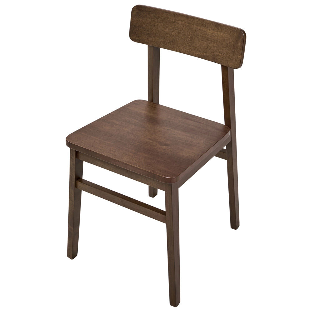Set di 2 sedie da pranzo con struttura in legno di gomma marrone scuro Mobili da cucina e sala da pranzo in stile tradizionale