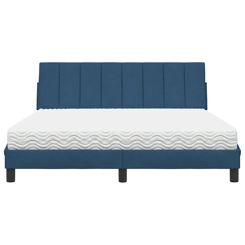 Letto con Materasso Hanko Blu 160x200 cm in Tessuto 3310544