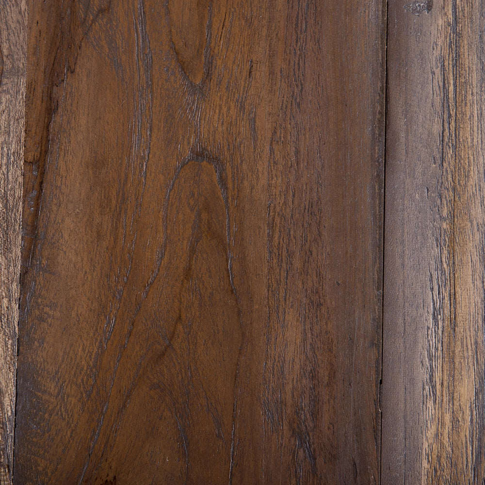 Tavolino in marrone scuro Piano Java Gambe Nere 50 x 50 x 50 cm Industrial Rustic