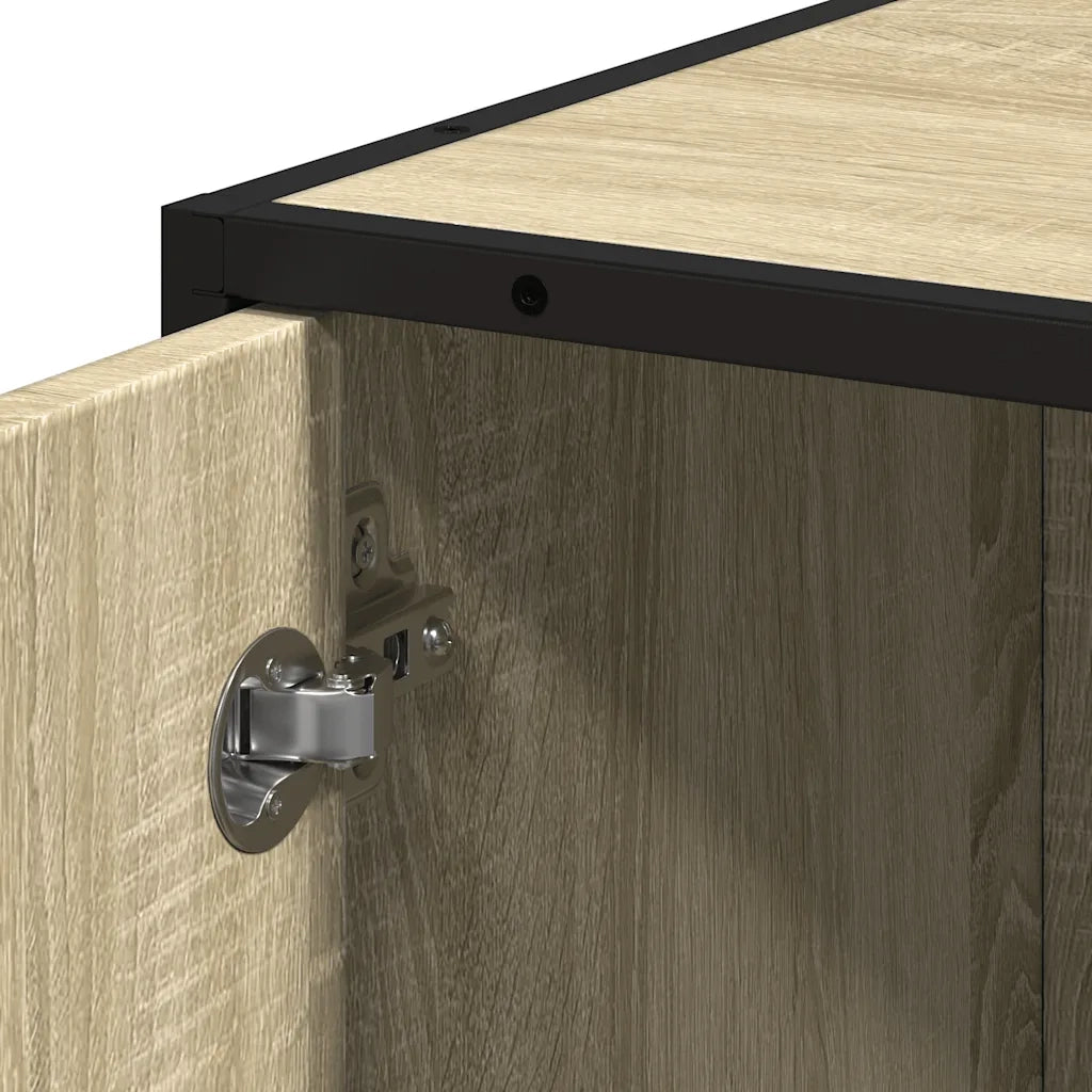 Mobile da Bagno | Armadio da bagno Sonoma 35x37,5x188,5 cm in Truciolato e Metallo
