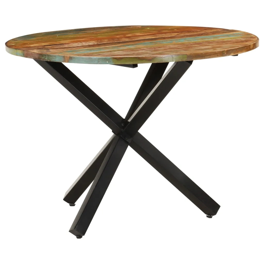 Tavolo da Pranzo Rotondo 100x100x75 cm Massello di Recupero 321682