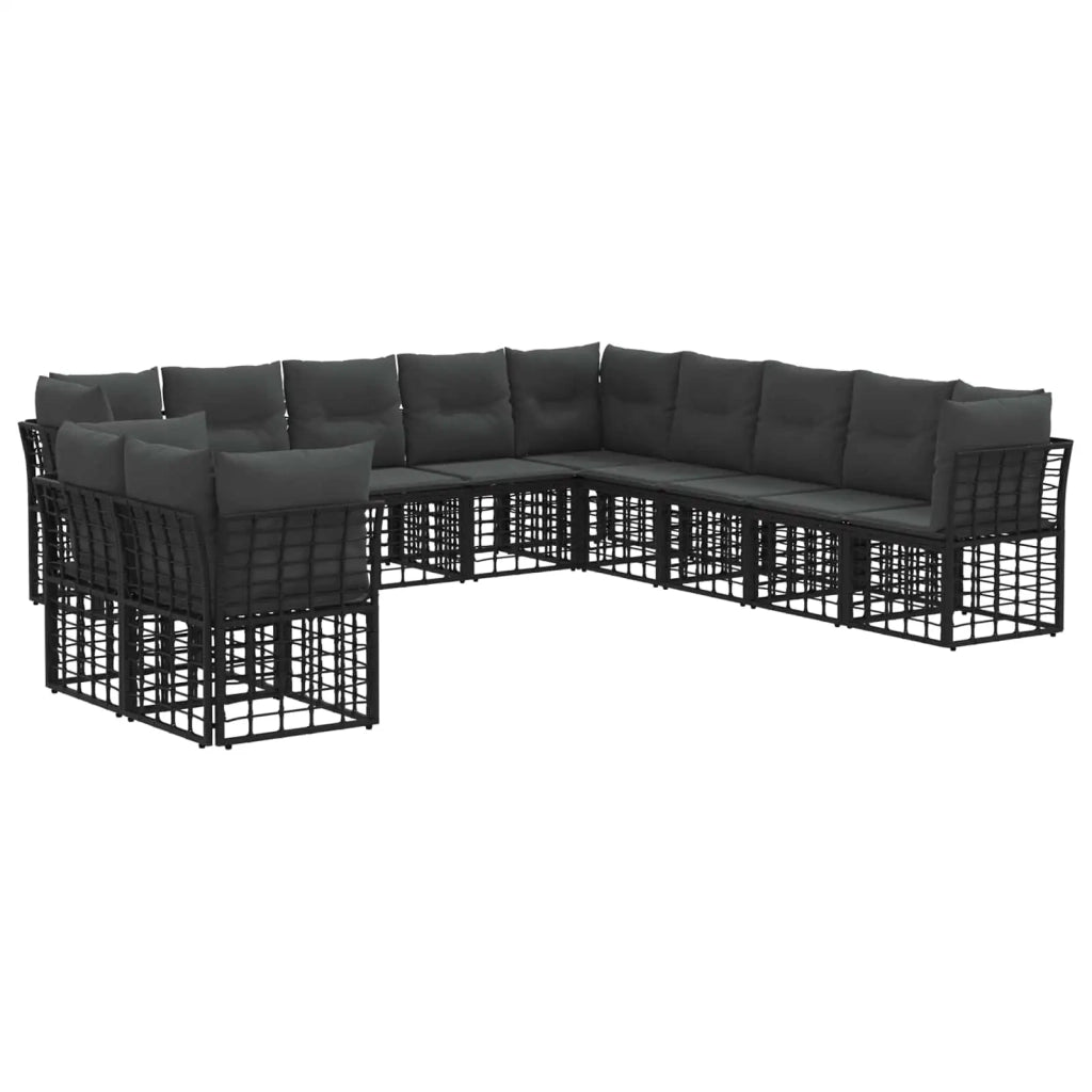 Set di divani da esterno Nero Poliestere 3437507