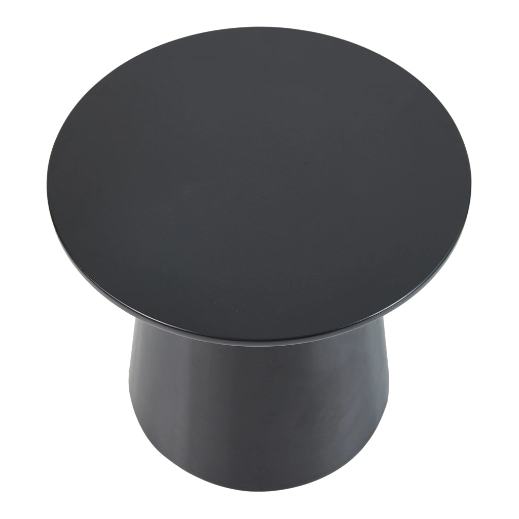 Tavolino da caffè Nyd Base a Cono Troncato e Piano Rotondo 40 x Ø44 cm Nero [en.casa]