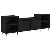 Mobile TV rettangolare moderno con vano contenitore 160 x 35 x 55 cm in legno composito di rovere nero 02_0052783
