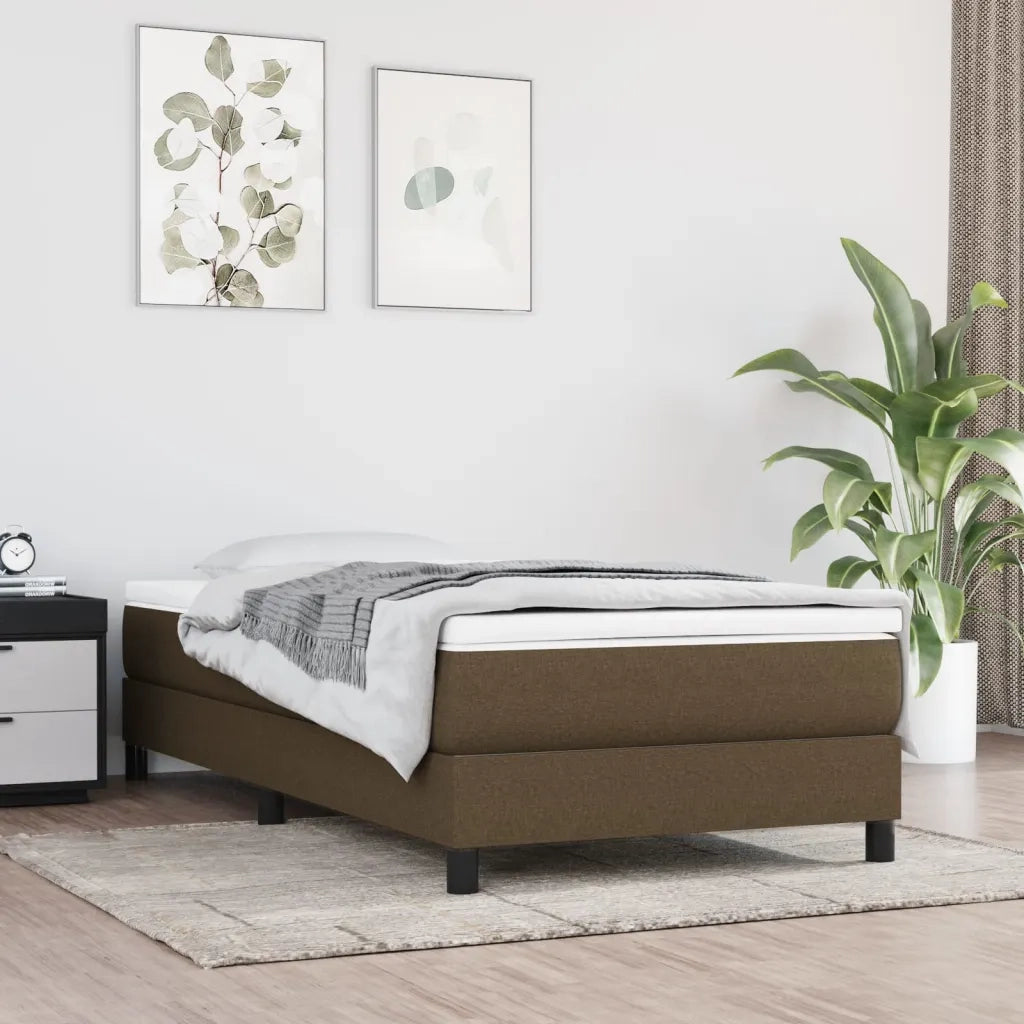 Giroletto senza Materasso Marrone Scuro 80x200 cm Tessuto