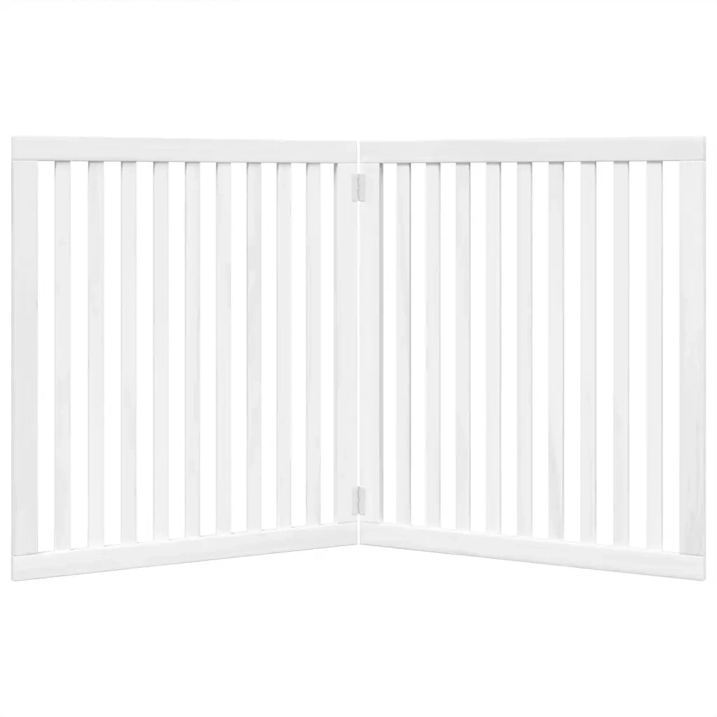 Cancello per Cani Pieghevole 2 Pannelli Bianco 160 cm Pioppo