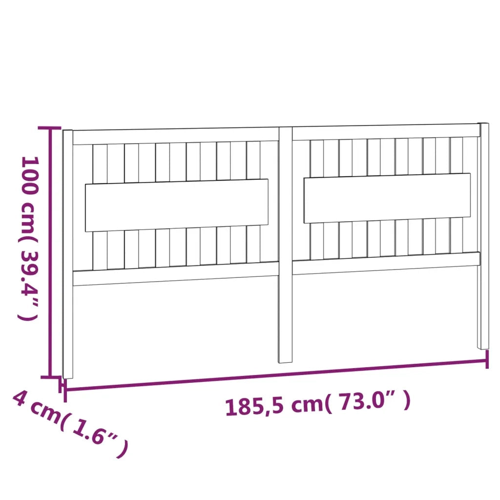 Testiera per Letto ambra 185,5x4x100 cm Legno Massello di Pino 818588