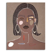Stampa su Tela Viso 17, Marrone, Legno, 80x2,8x100 cm