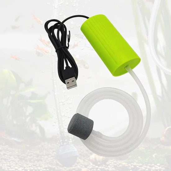 Pompa di aria per acquario USB - portatile e ultra silenziosa per pesci e acquari