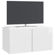 Mobile TV da Muro | Armadietto TV | Mobile Porta TV Bianco Lucido 59,5 x 31 x 30 cm