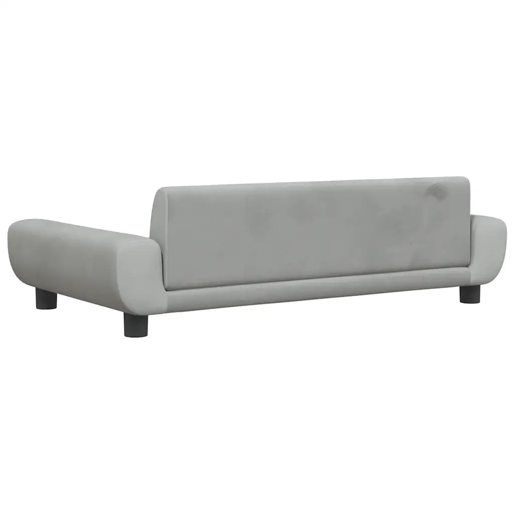 Divano per Bambini-Sofa-Divanetto Grigio Chiaro 100x54x33 cm in Velluto