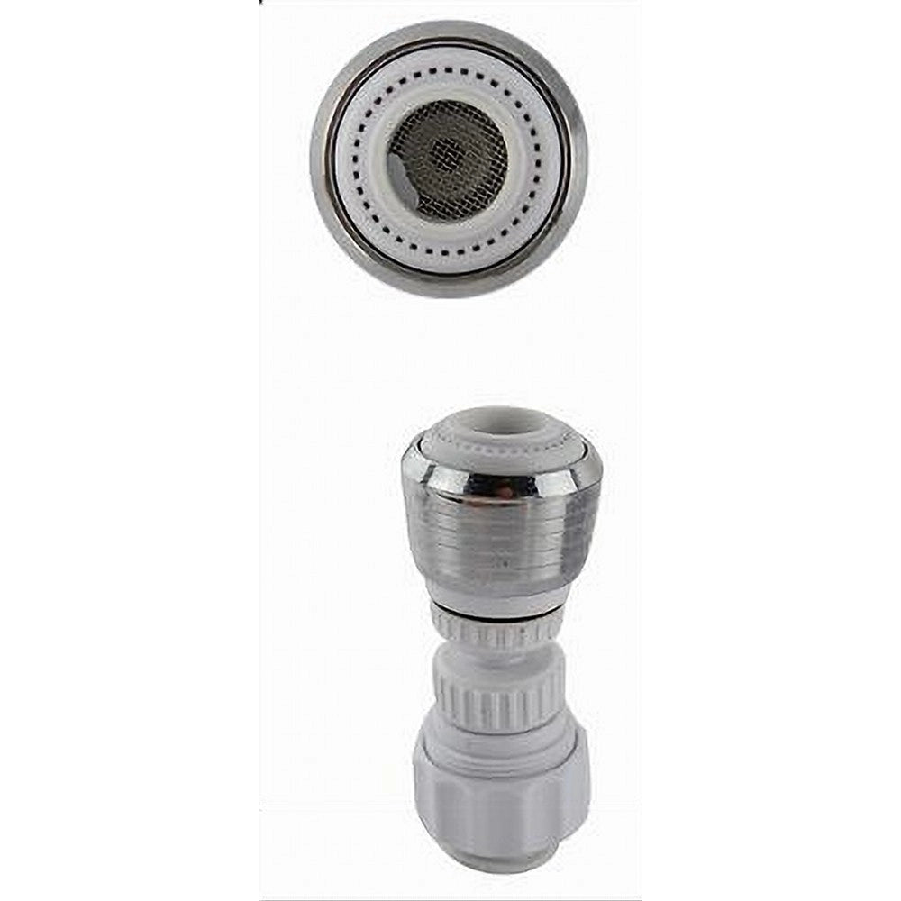 Trade Shop - Aeratore Rompigetto Rubinetto Lavello Cucina Cromato Filtro Snodato Bianco 69263 -