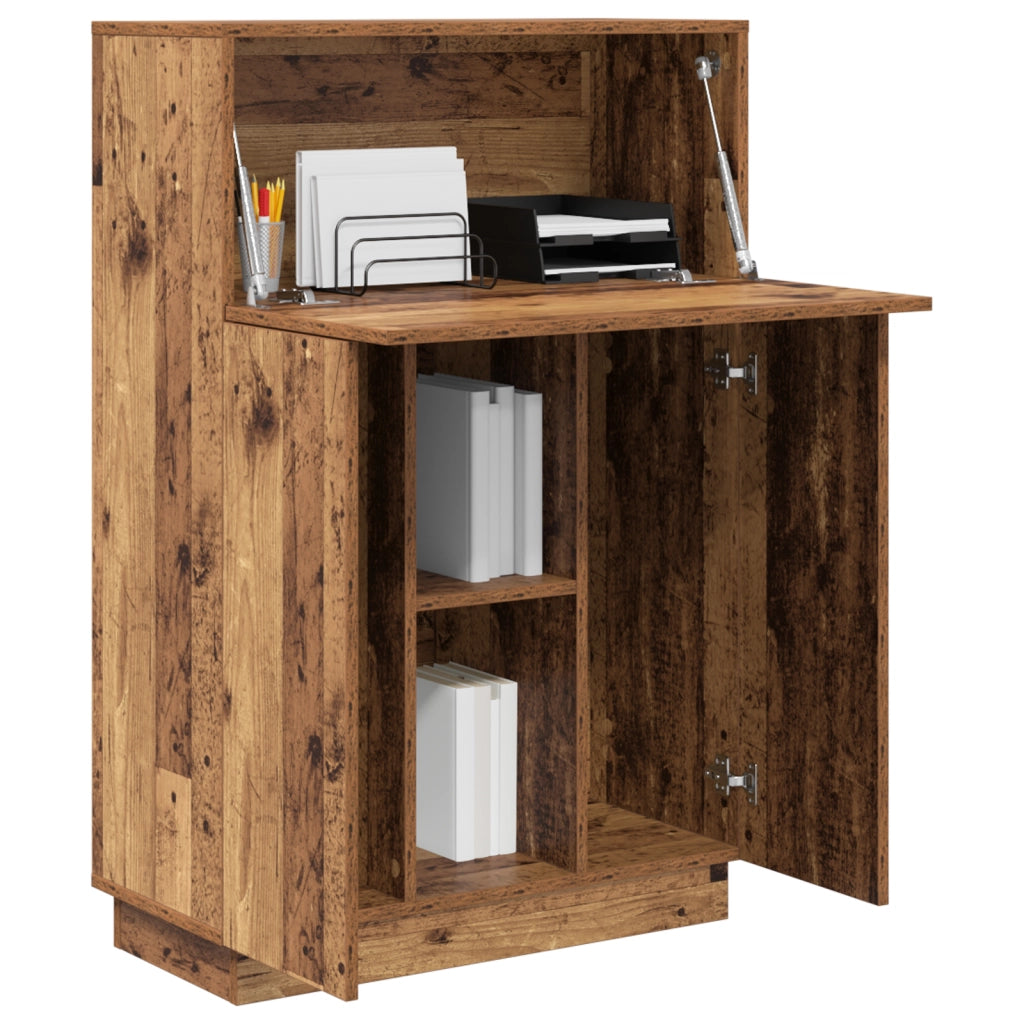Scrivania Marrone Legno Invecchiato Legno Ingegnerizzato Media