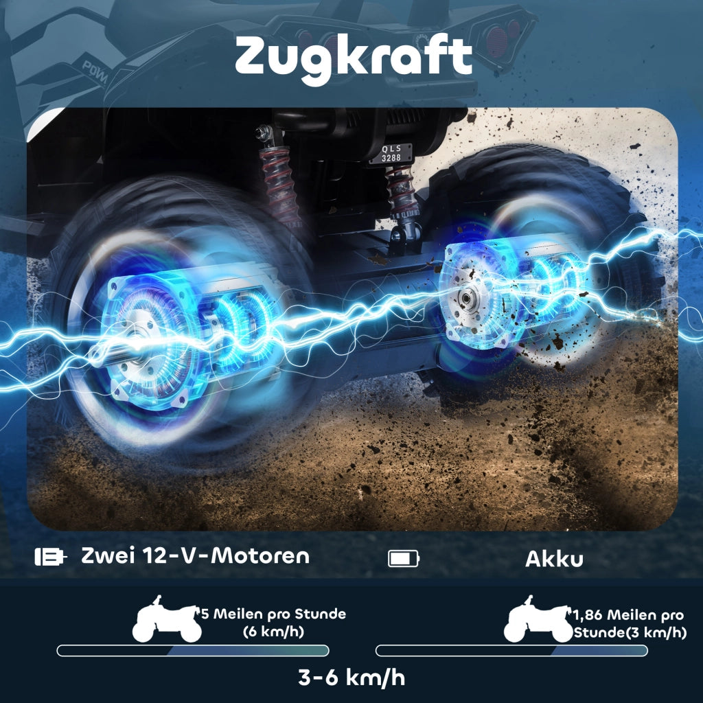 Quad Elettrico Bambini 3-5 Anni ¨C Xylo ¨C LED, Lettore Musicale USB, 3-8 km/h, 45 Min Autonomia