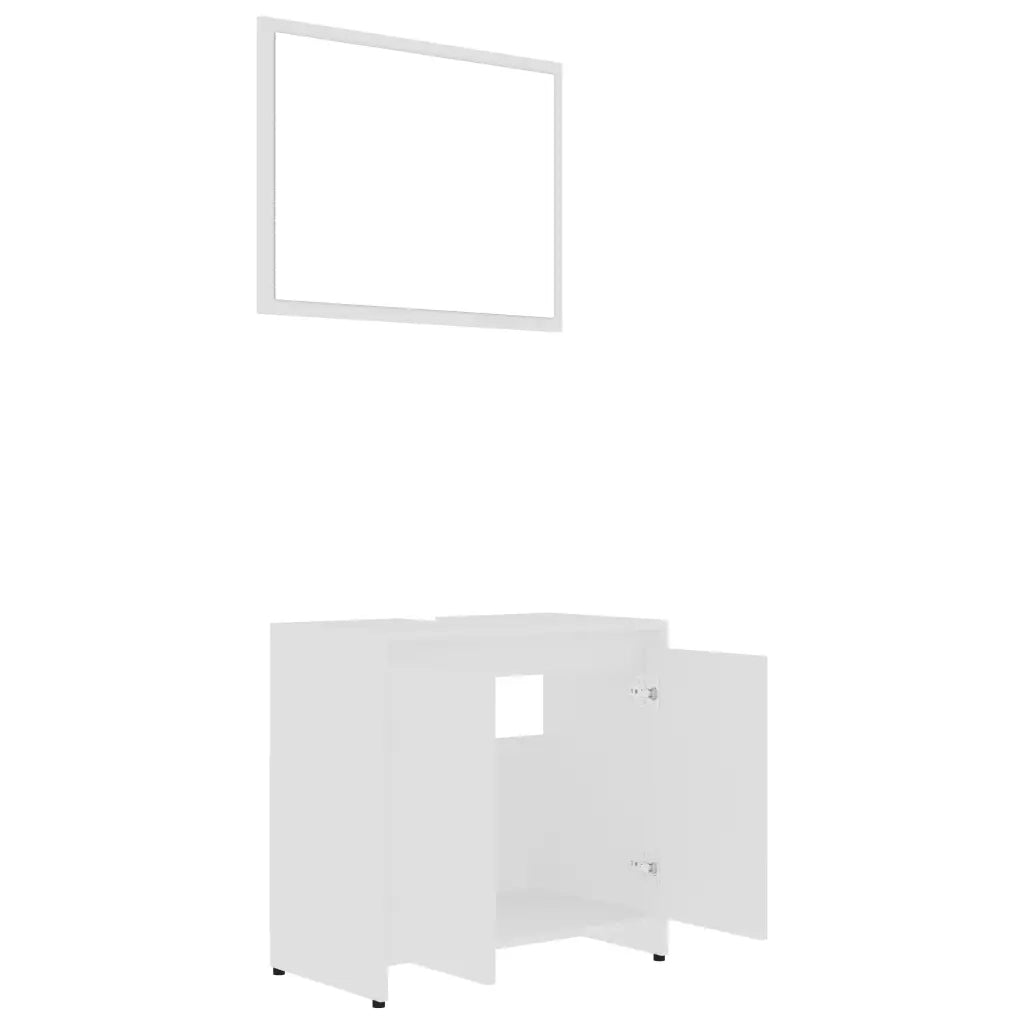 Set Mobili da Bagno 3 pz Bianco in Truciolato 3056925