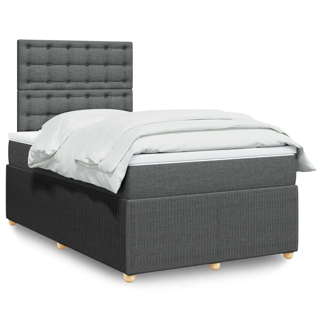 Giroletto a Molle con Materasso Grigio Scuro 120x190cm Tessuto 3292010