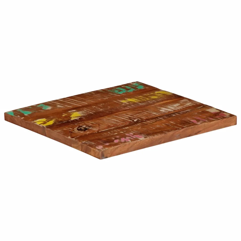Piano Tavolo 40x40x2,5 cm Quadrato Legno Massello di Recupero 371032