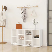 Scarpiera con Panchina-Scaffale per scarpe Bianco 103x30x55 cm in Multistrato