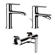 Set miscelatori vasca esterno lavabo e bidet in ottone cromato linea Armonia