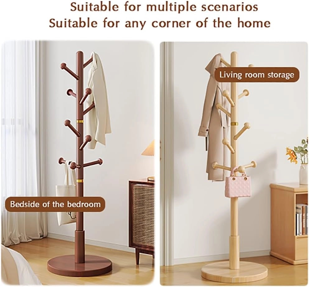 Appendiabiti in Legno a Forma di Albero, Indipendente, Semplice Appendiabiti, Appendiabiti Creativo alla Moda, Appendiabiti da Pavimento con 10 Ganci, per Camera da Letto, corridoio, Ingress