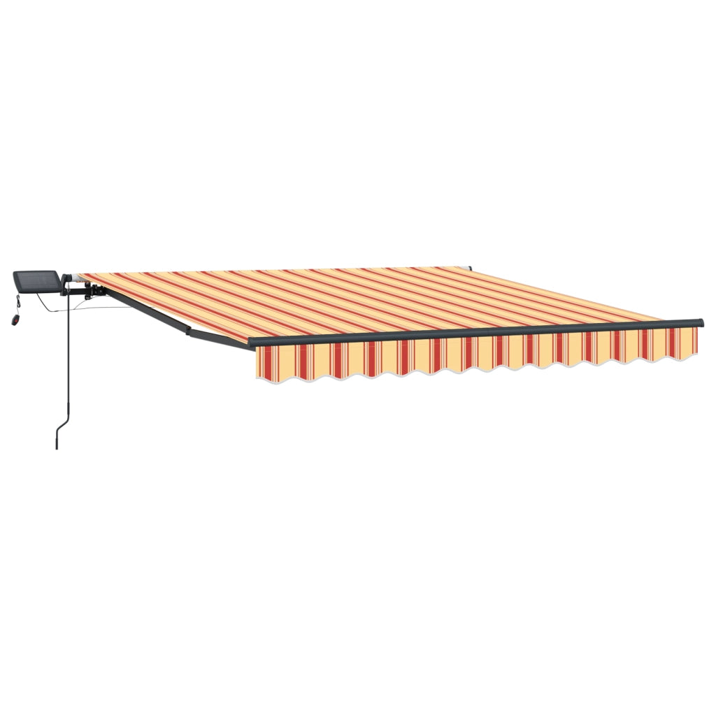 Tenda Retrattile Manuale con LED Gialla e Arancione 350x250 cm