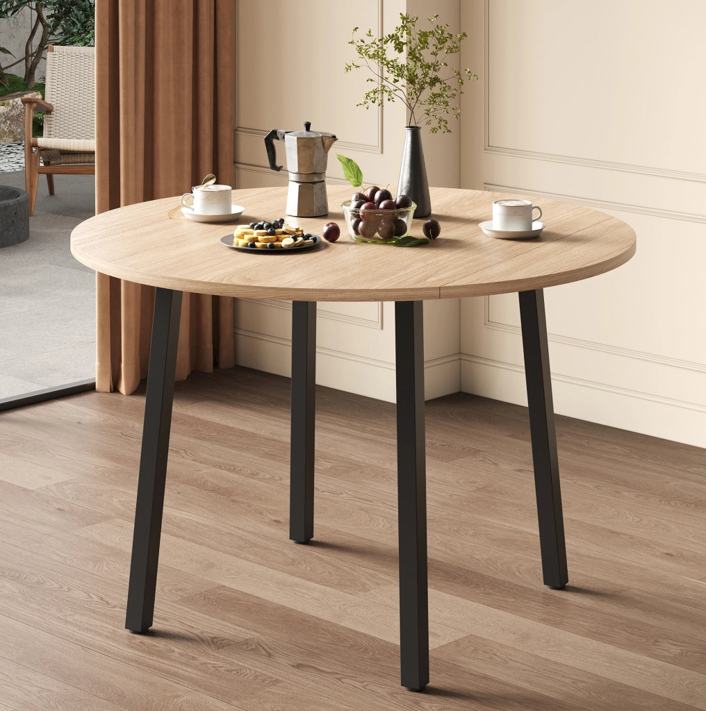 Tavolo da pranzo con piano pieghevole bilaterale in MDF rovere