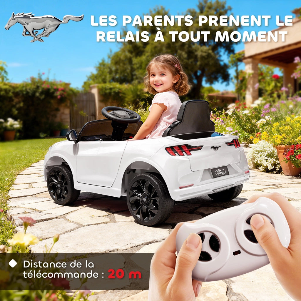 Auto elettrica per bambini Ford Mustang Mach-E ¨C zephmum ¨C 92x55x44cm bianco