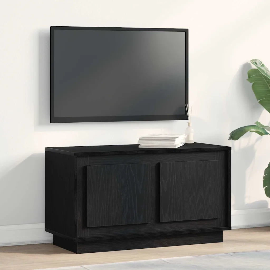 Mobile TV Rovere nero 80 x 35 x 45 cm Legno multistrato 862130