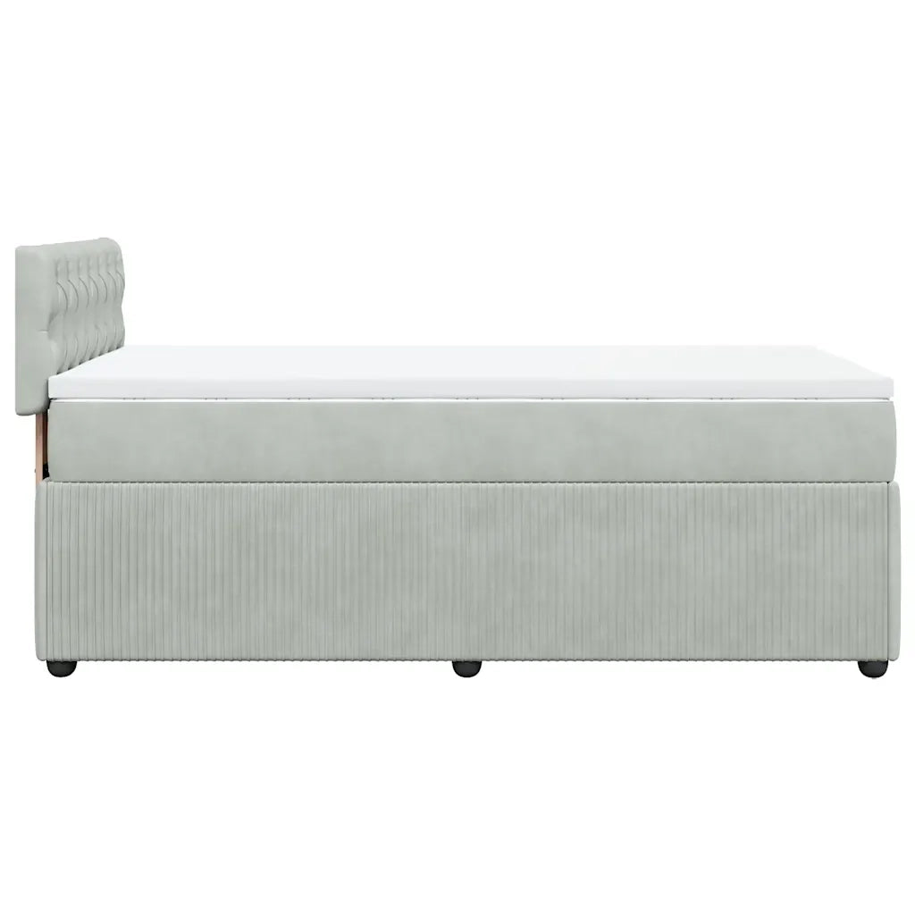 Giroletto a Molle con Materasso Grigio Chiaro 100x200cm Velluto 3287668