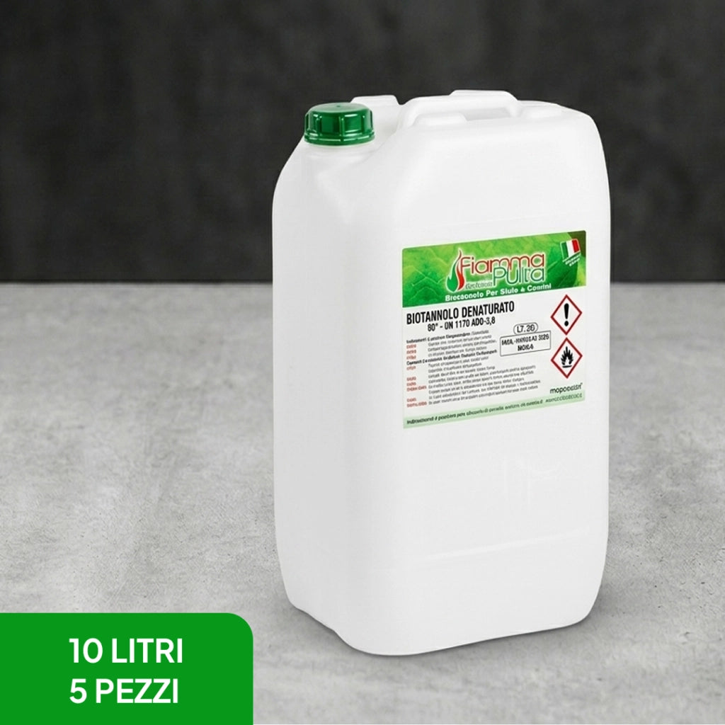 Tanica di Bioetanolo per Biocamini 10 Litri X 5