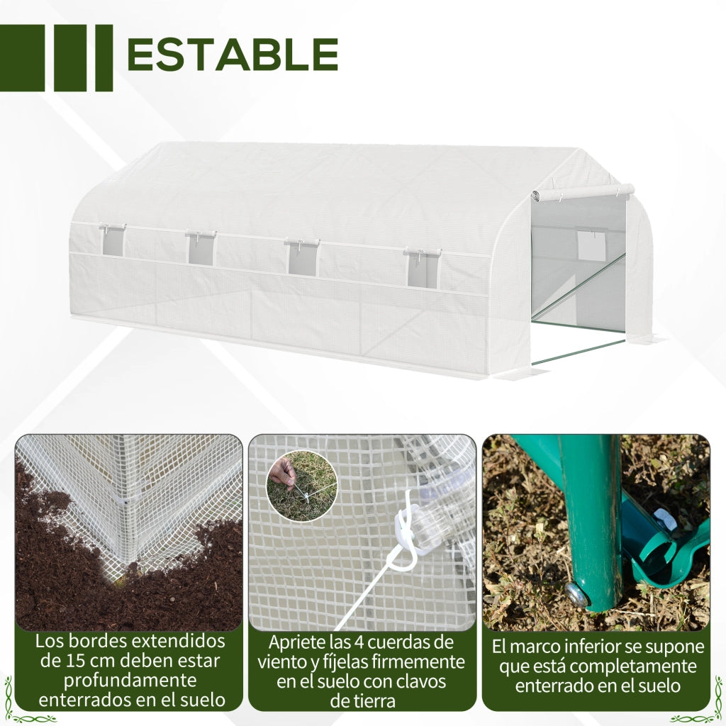 Serra da Giardino 6x3x2m ¨C Xylo ¨C Bianco per Coltivazione Piante Esterno