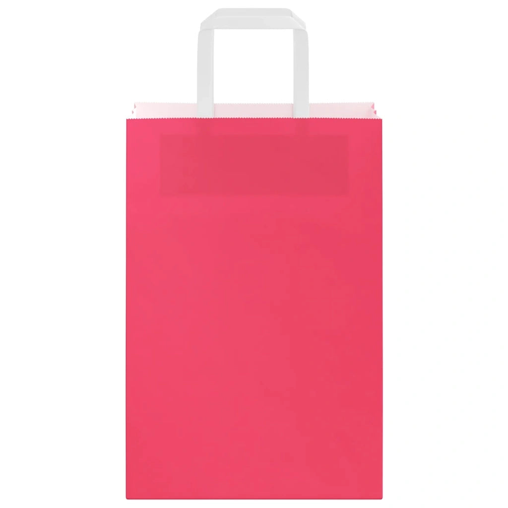 Sacchetti di Carta 250 pz con Manici Rosa 21x11x31 cm
