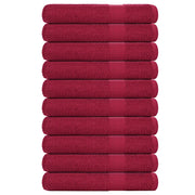 Asciugamani 10 pz Bordeaux 100x200 cm 360 g/mÂ² 100% Cotone